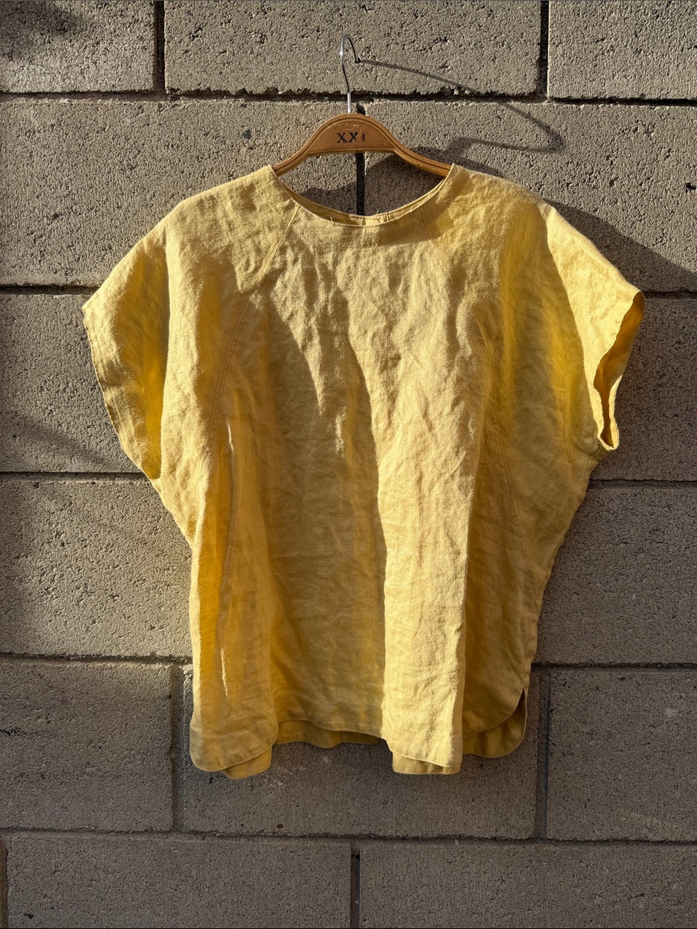 Women’s Linen Short-Sleeve Top - Yellow